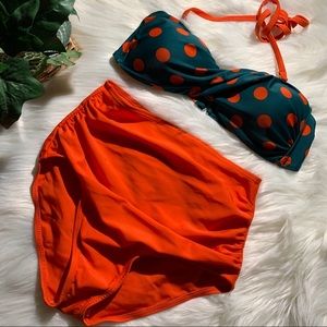 👙Sexy Dot Halter Top & High-waisted Swimwear👙